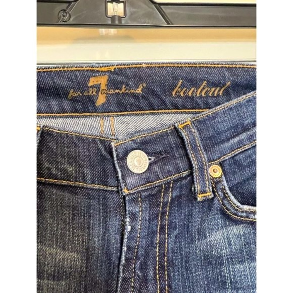 7 For All Mankind Bootcut Jeans Dark Wash Blue Womens Size 25x32 - Picture 9 of 10